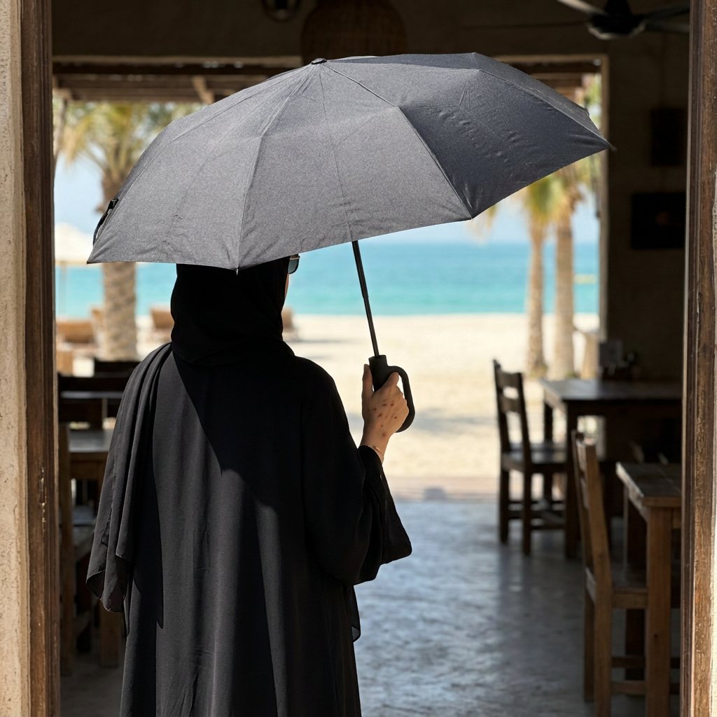 Shade at a beach cafe