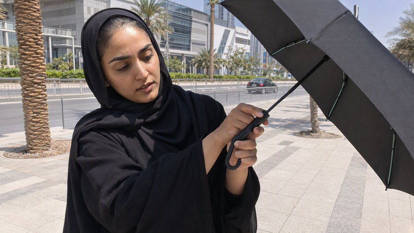 Opening the Haven Umbrella with one press